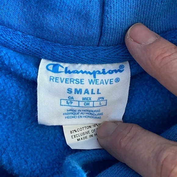 CHAMPION Blue Hoodie size small - Picture 4 of 12